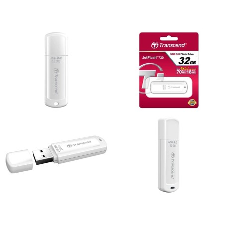 Transcend JetFlash 730 32GB USB 3.0 USB stick Hvid